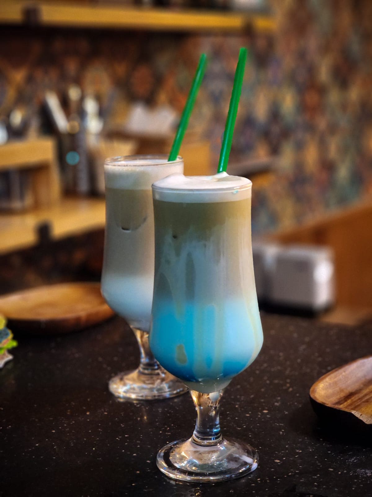 Mocktail Bleu Lagoon, coco et citron