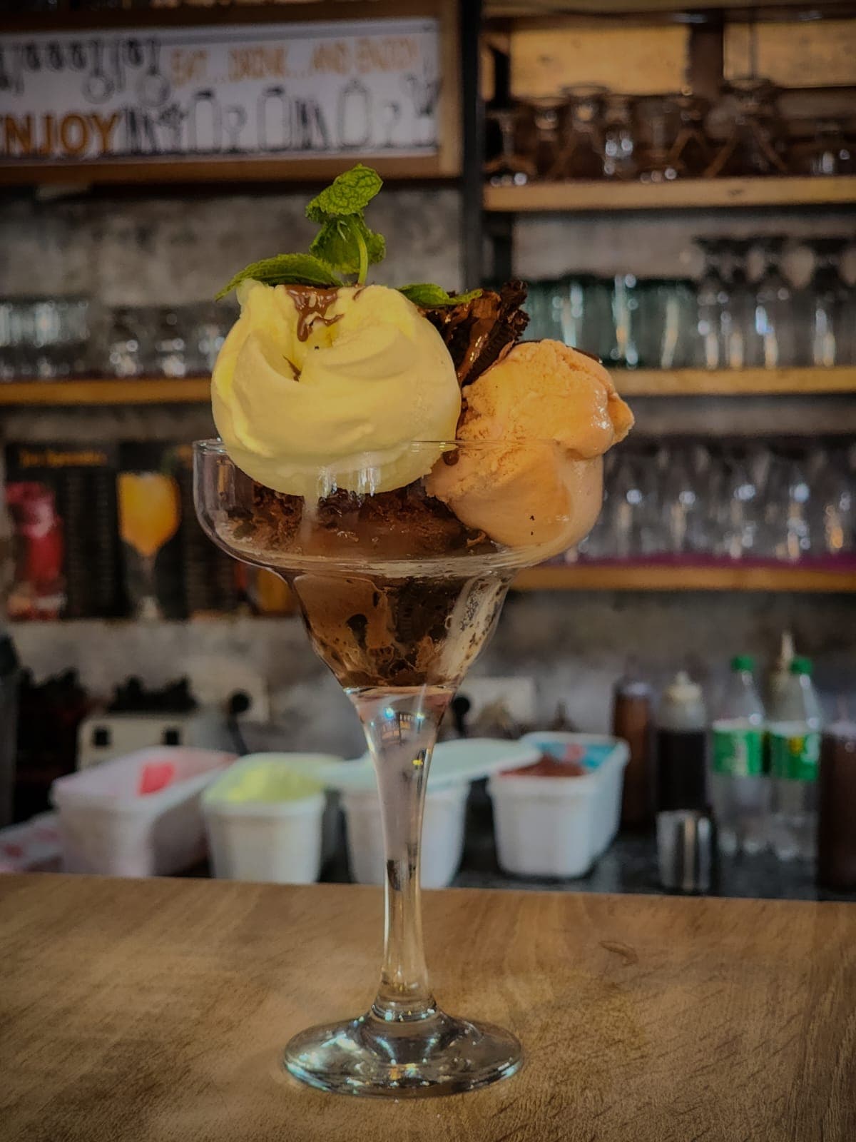 Coupe glacée et boissons fraîches